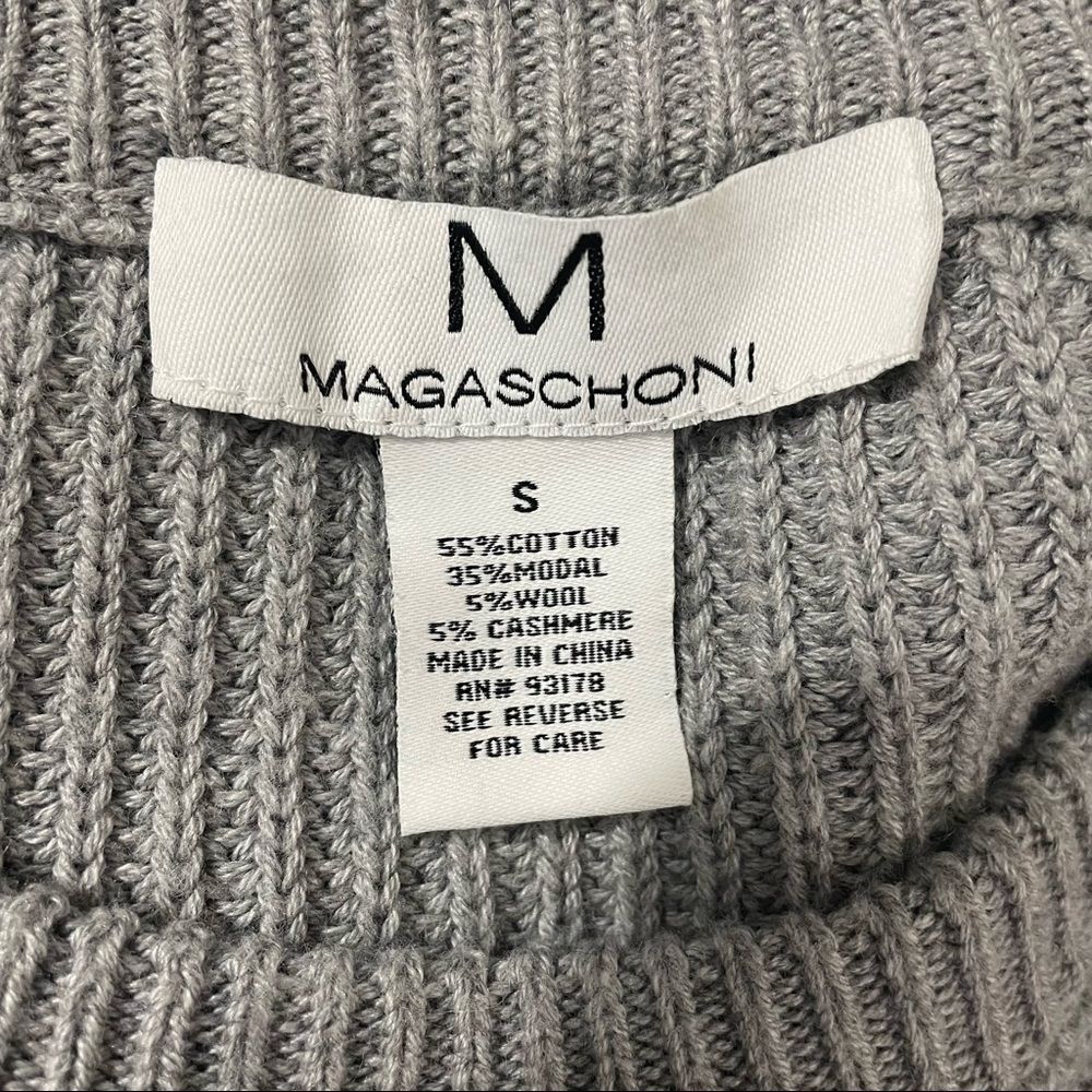 Magaschoni gray cuffed crew neck sweater small - Picture 7 of 7